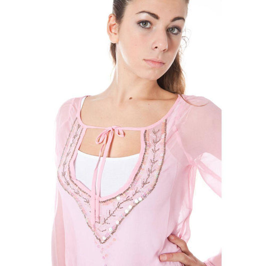 Phard Pink Silk Women T-Shirt PH-37729-S