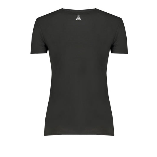 Patrizia Pepe Black Elastane Tops & T-Shirt PA-29160-XS