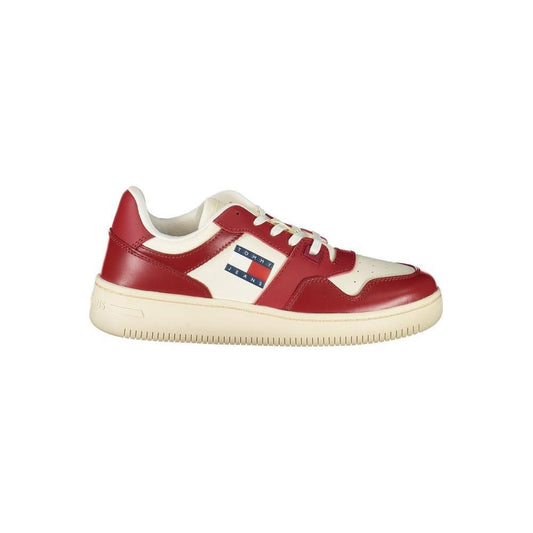 Tommy Hilfiger Red Leather Women Sneaker
