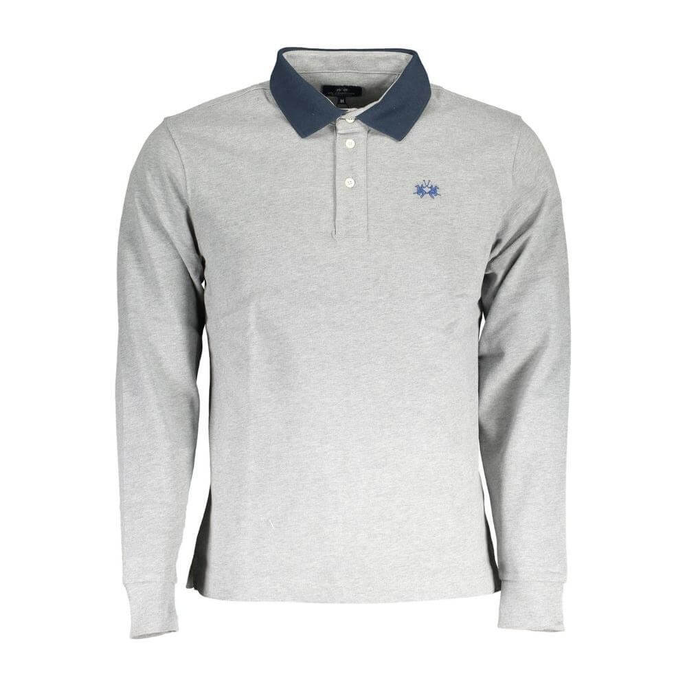La Martina Brown Cotton Men Polo Shirt LA-37260-XL