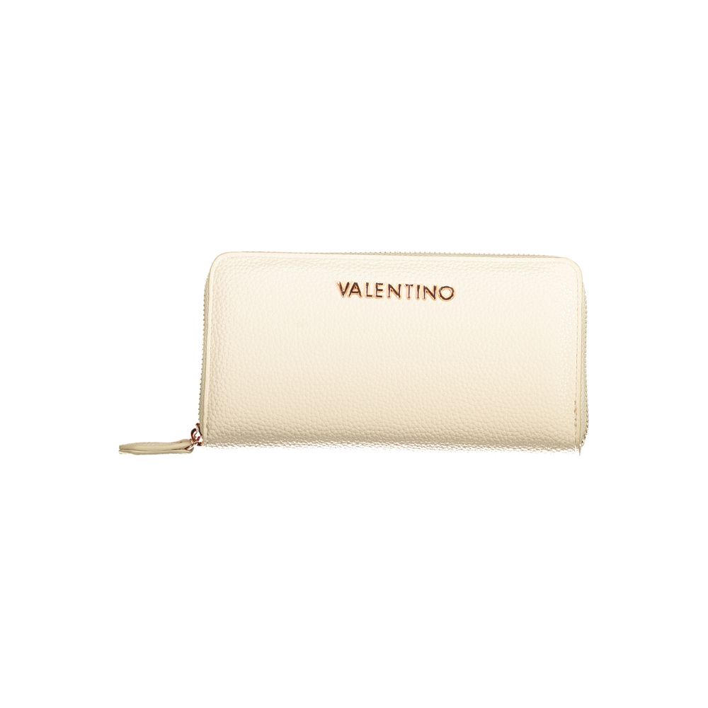 Mario Valentino Beige Polyethylene Wallet with zipper closure and logo