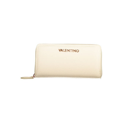 Mario Valentino Beige Polyethylene Wallet with zipper closure and logo