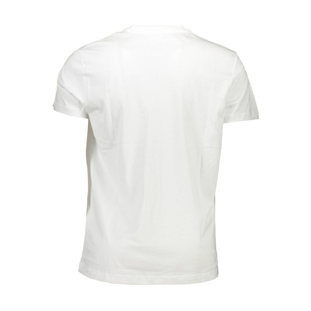 Back view of Diesel White Cotton Men T-Shirt showcasing its soft cotton texture and clean design.