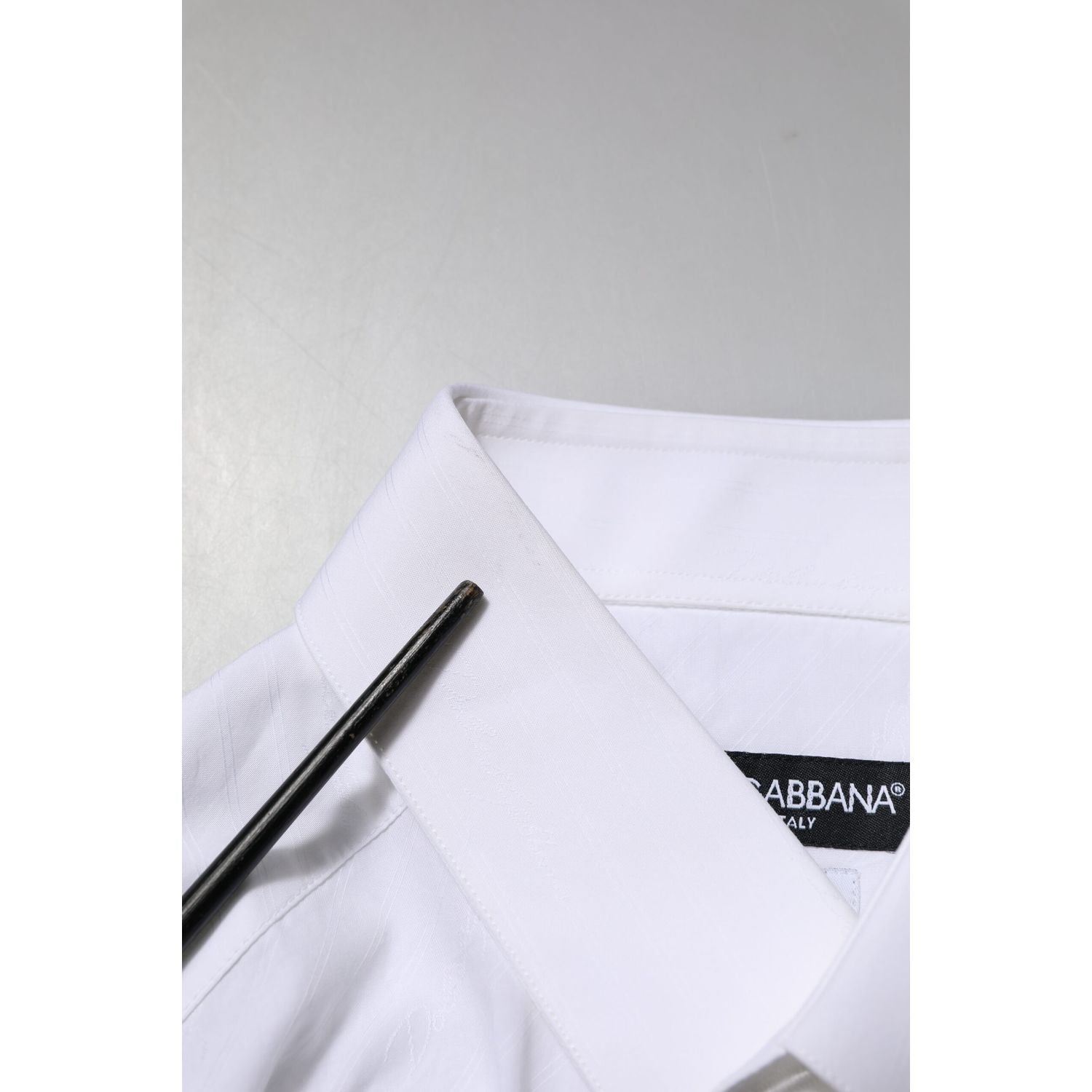 Dolce & Gabbana White Cotton MARTINI Long Sleeve Dress Shirt