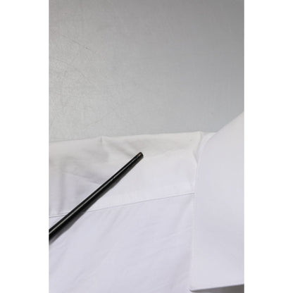 Dolce & Gabbana White Cotton GOLD Long Sleeves Dress Shirt