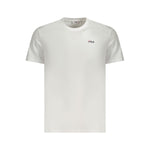Fila White Cotton Men T-Shirt, crafted from 100% organic cotton, featuring a crew neck design and iconic logo print.