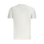 Back view of Fila White Cotton Men T-Shirt showcasing organic cotton and crew neck design.