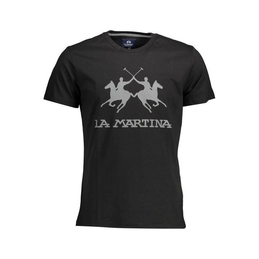 La Martina Elegant Crew Neck Tee with Iconic Print LA-26348-M