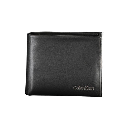 Calvin Klein Black Polyester Men Wallet featuring RFID-blocking technology and dual card compartments for modern luxury.