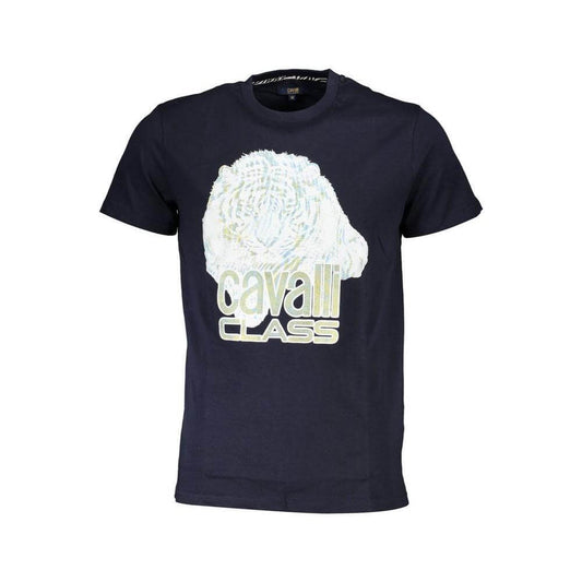 Cavalli Class Blue Cotton Men T-Shirt