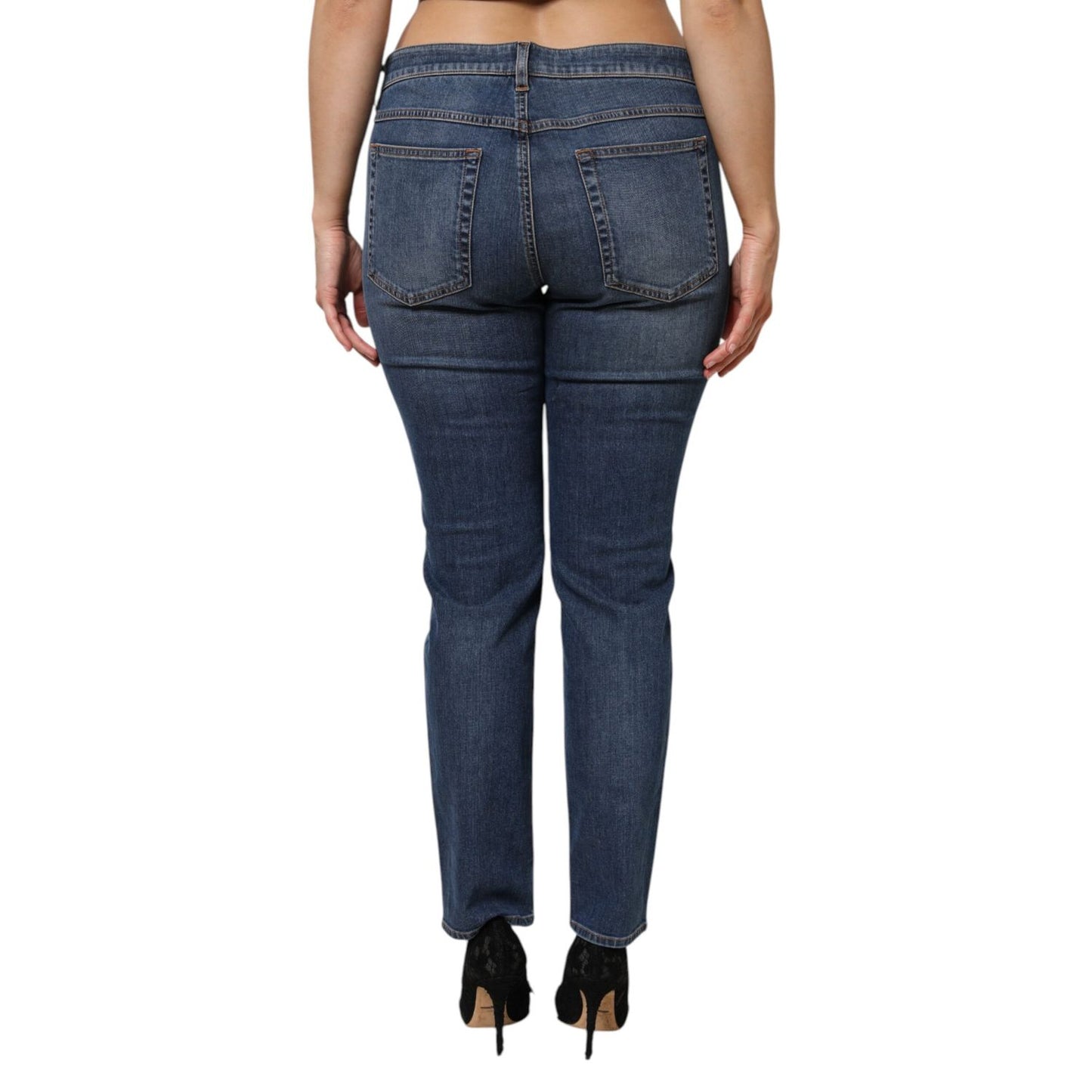 Dolce & Gabbana Blue Low Waist Cotton Skinny Denim Jeans
