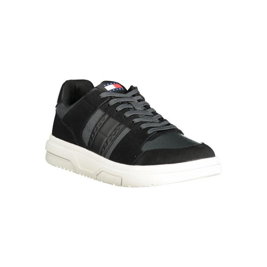 Tommy Hilfiger Black Leather Men Sneaker TO-33489-EU40/US7