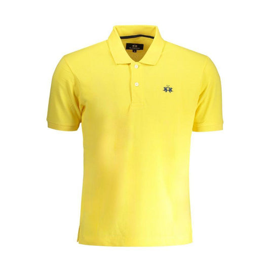 La Martina Yellow Cotton Polo Shirt LA-30456-S
