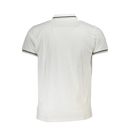 Cavalli Class White Cotton Men Polo Shirt