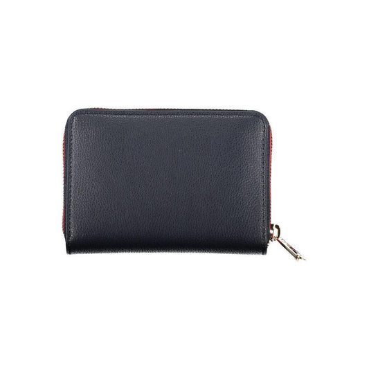 Tommy Hilfiger Sleek Blue Multipurpose Wallet with Zip Closure TO-27148