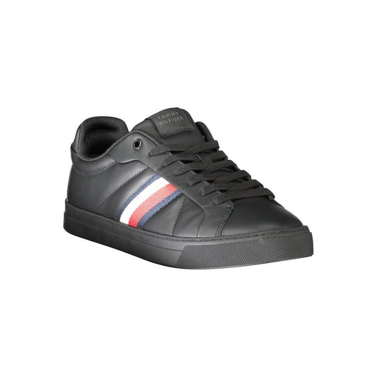 Tommy Hilfiger Black Leather Men Sneaker TO-31951-EU40/US7