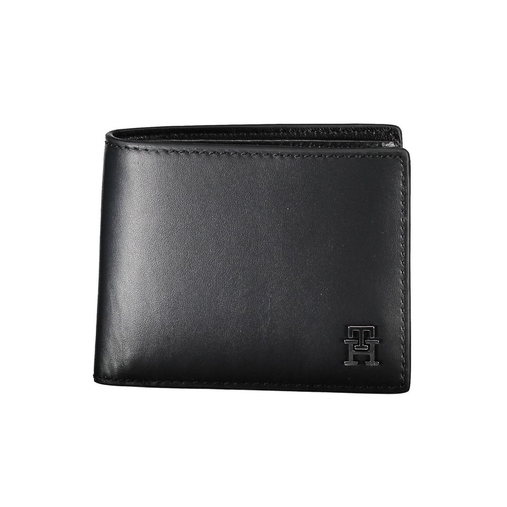 Tommy Hilfiger Black Leather Men Wallet with iconic logo and sleek design