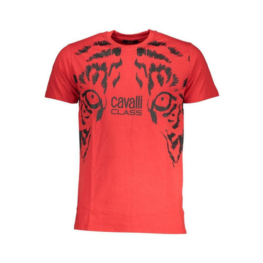 Cavalli Class Red Cotton T-Shirt