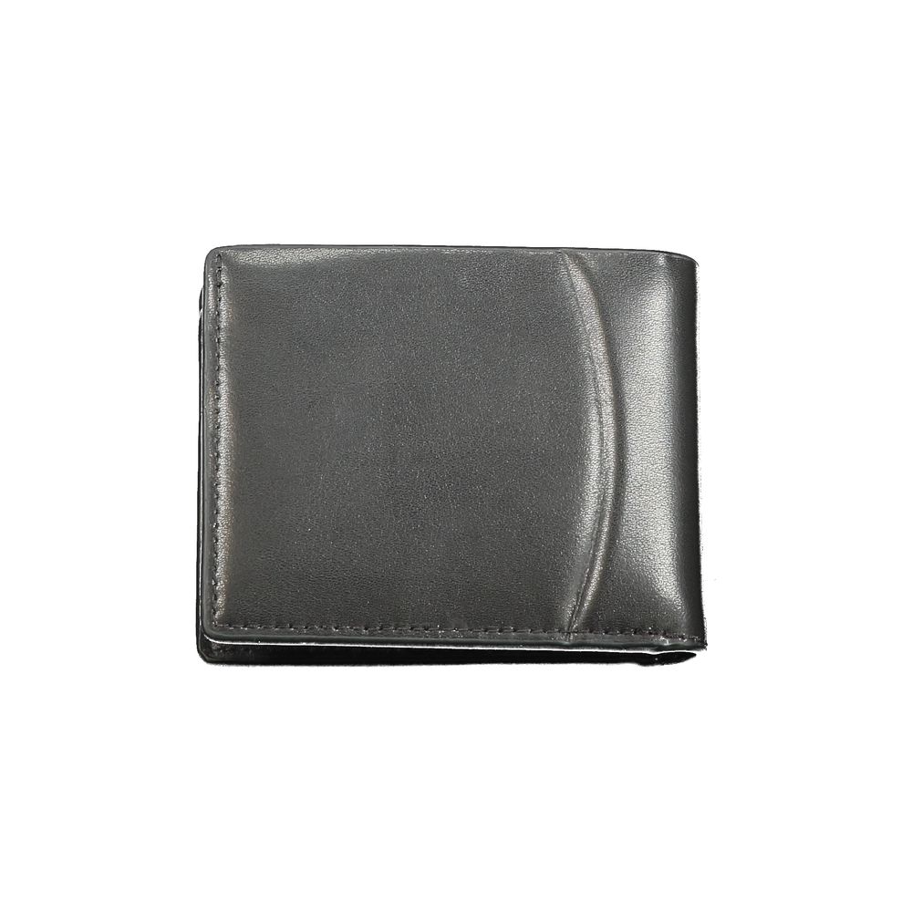 Calvin Klein Black Leather Wallet with RFID blocking, double card spaces, and contrast details