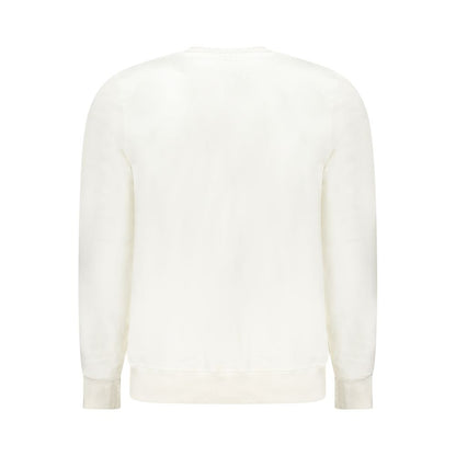 Rear view of North Sails White Cotton Men Sweater showcasing long sleeves and a crisp white finish.