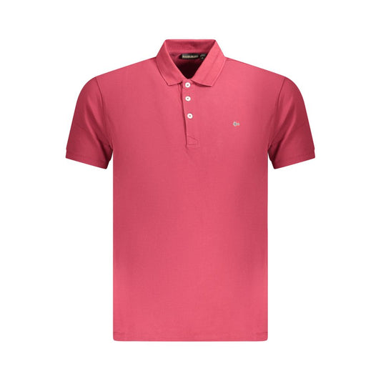 Napapijri Red Cotton Men Polo Shirt NA-35691-S