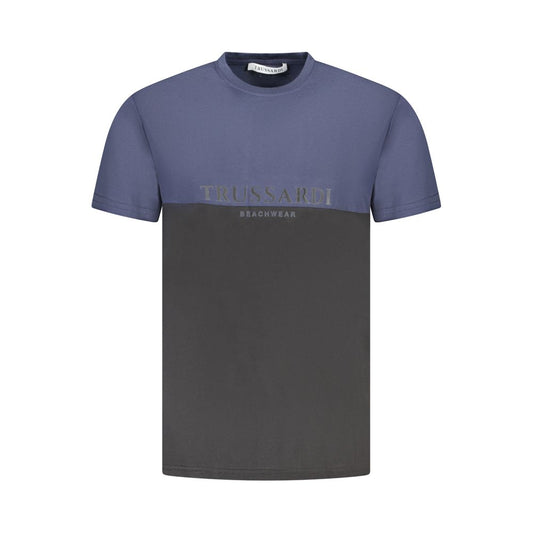 Trussardi Blue Cotton Men T-Shirt TR-36619-L