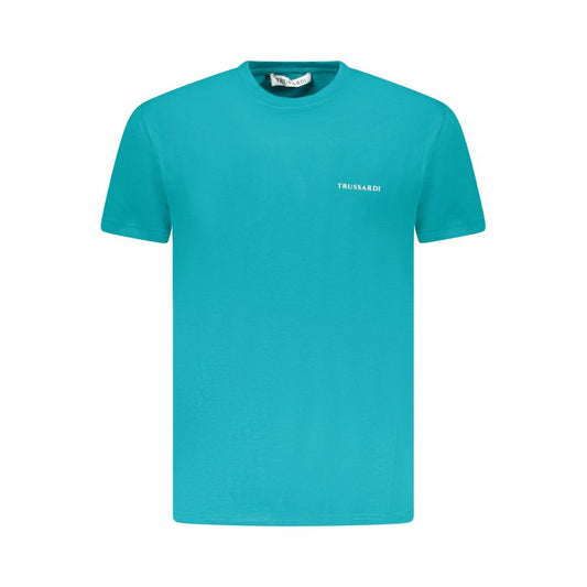 Trussardi Light Blue Cotton Men T-Shirt TR-36631-XL