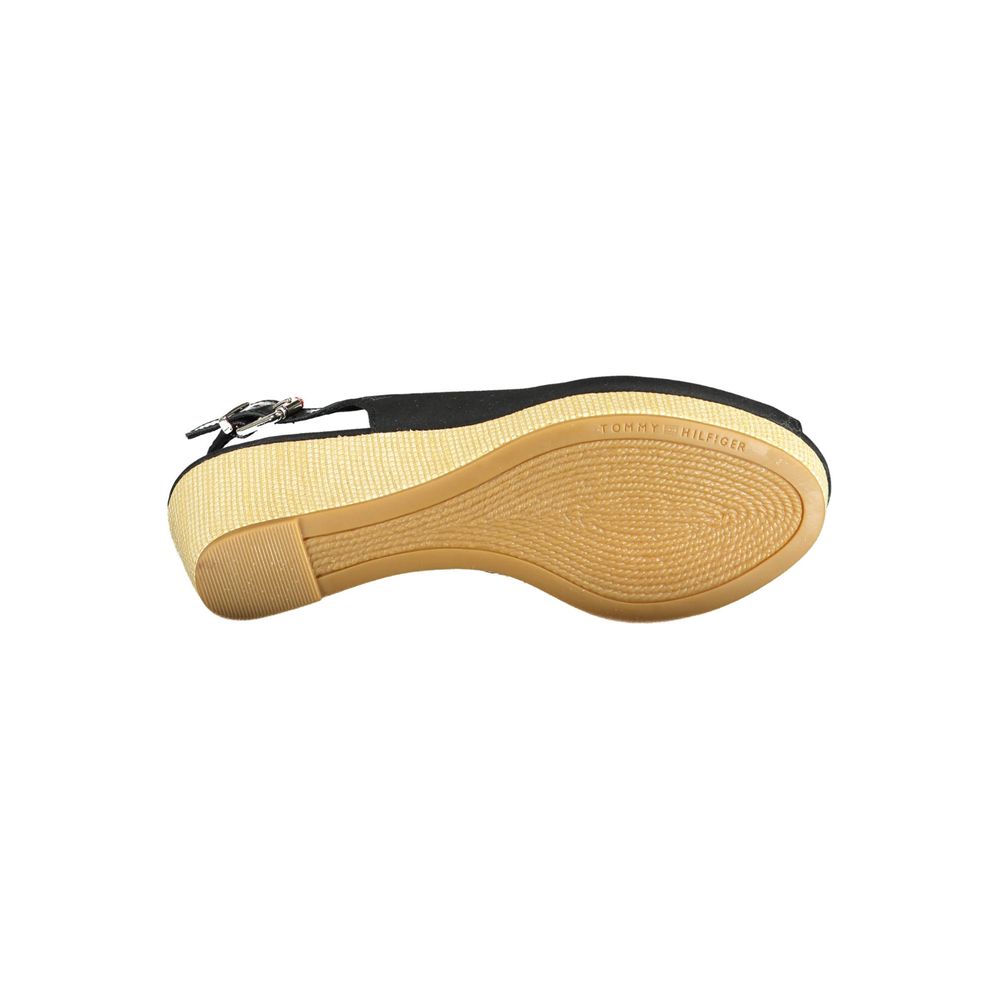 Tommy Hilfiger Black Cotton Sandal