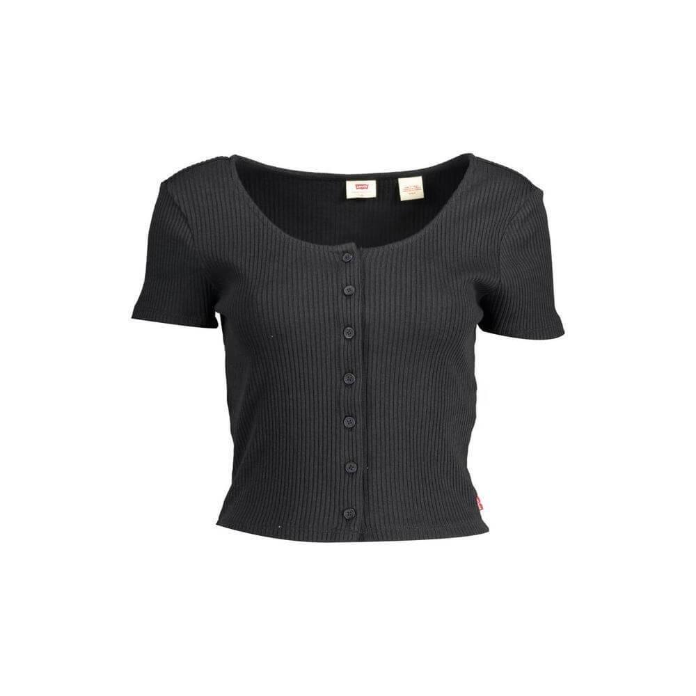 Levi's Black Cotton Women T-Shirt LE-37361-L