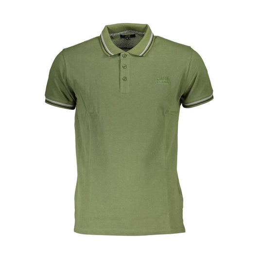 Cavalli Class Green Cotton Men Polo Shirt