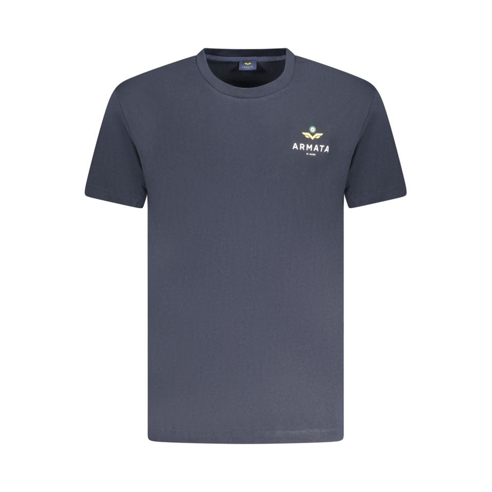 Armata Di Mare Blue Cotton Men T-Shirt with logo and short sleeves