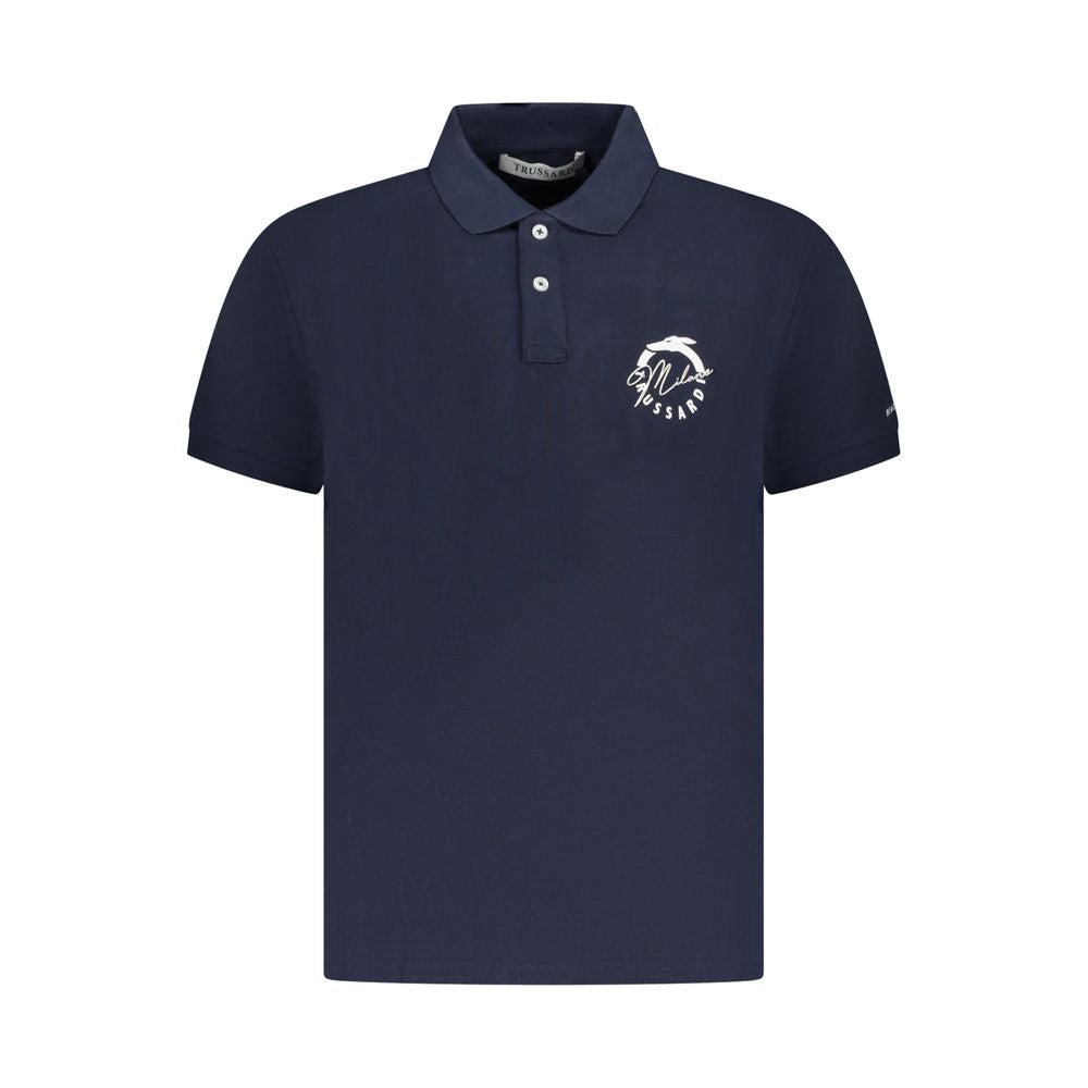 Trussardi Blue Cotton Men Polo Shirt