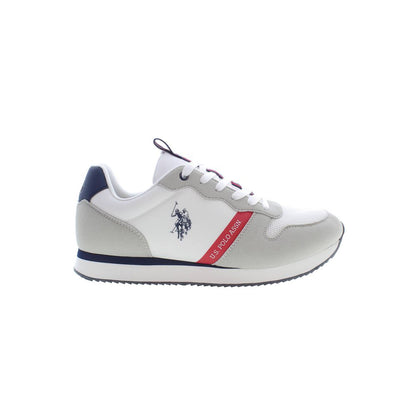 U.S. POLO ASSN. White Polyester Men Sneaker in sleek white with logo and bold accents for modern style and comfort.