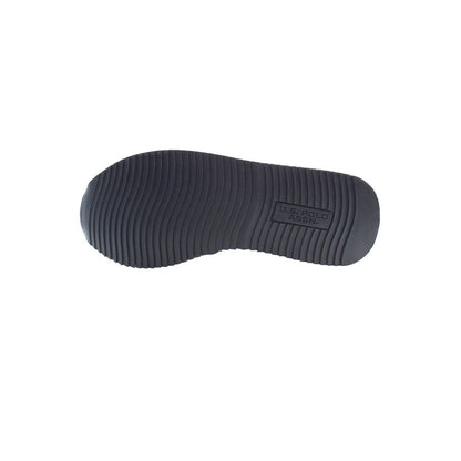 Sole view of U.S. POLO ASSN. White Polyester Men Sneaker showing brand logo and grip design.