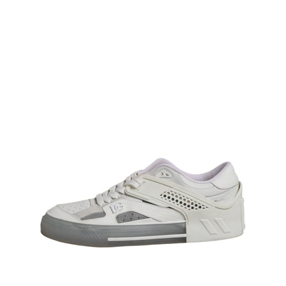 Dolce & Gabbana White Low Top DG Embossed Men Sneakers Shoes