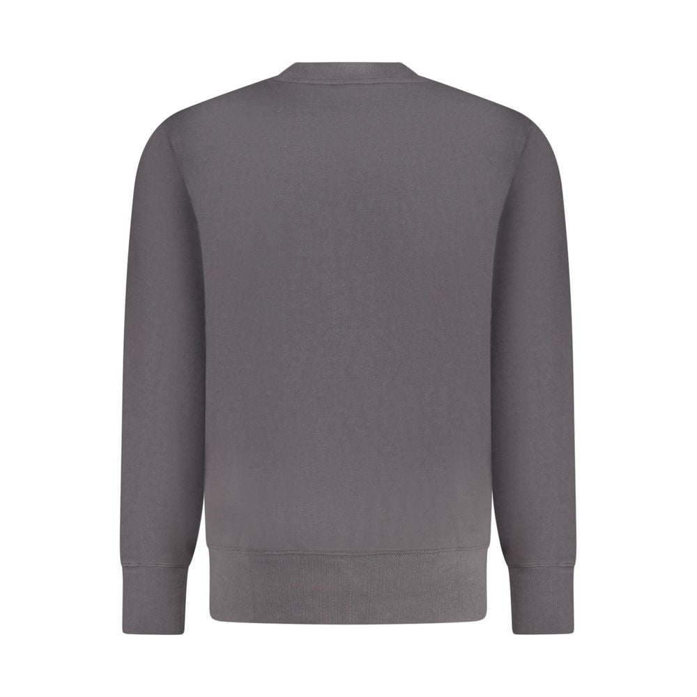 Calvin Klein Black Cotton Men Sweater, back view showcasing sleek design and premium regenerative cotton fabric.