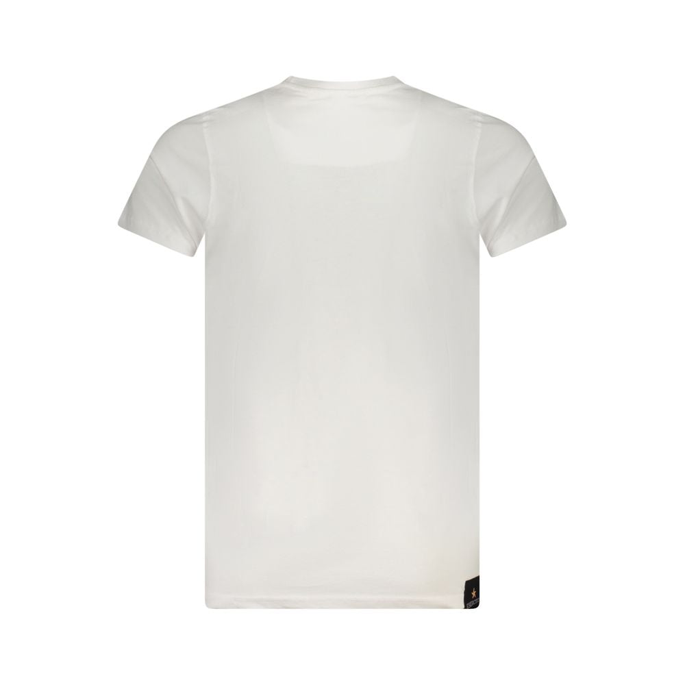 Accademia Militare White Cotton T-Shirt back view, short sleeve crew neck design.