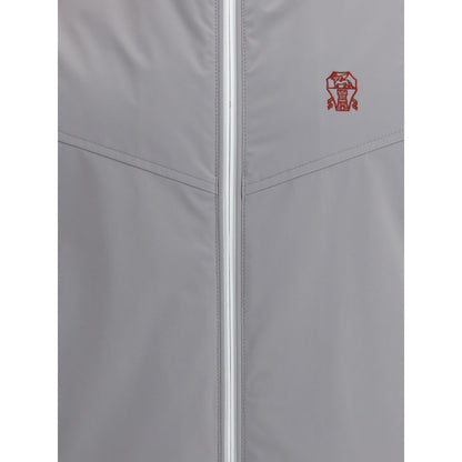 Brunello Cucinelli Gray Polyamide Sleveless Jacket