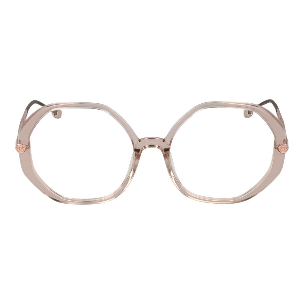 Philipp Plein Pink Women Glasses Frame, full-rim cellulose acetate with demo lenses.