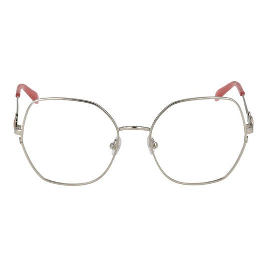 Emilio Pucci Gray Women Glasses Frame with metal full-rim and demo lenses, rectangle style, 55-18-140 size, includes branded case.