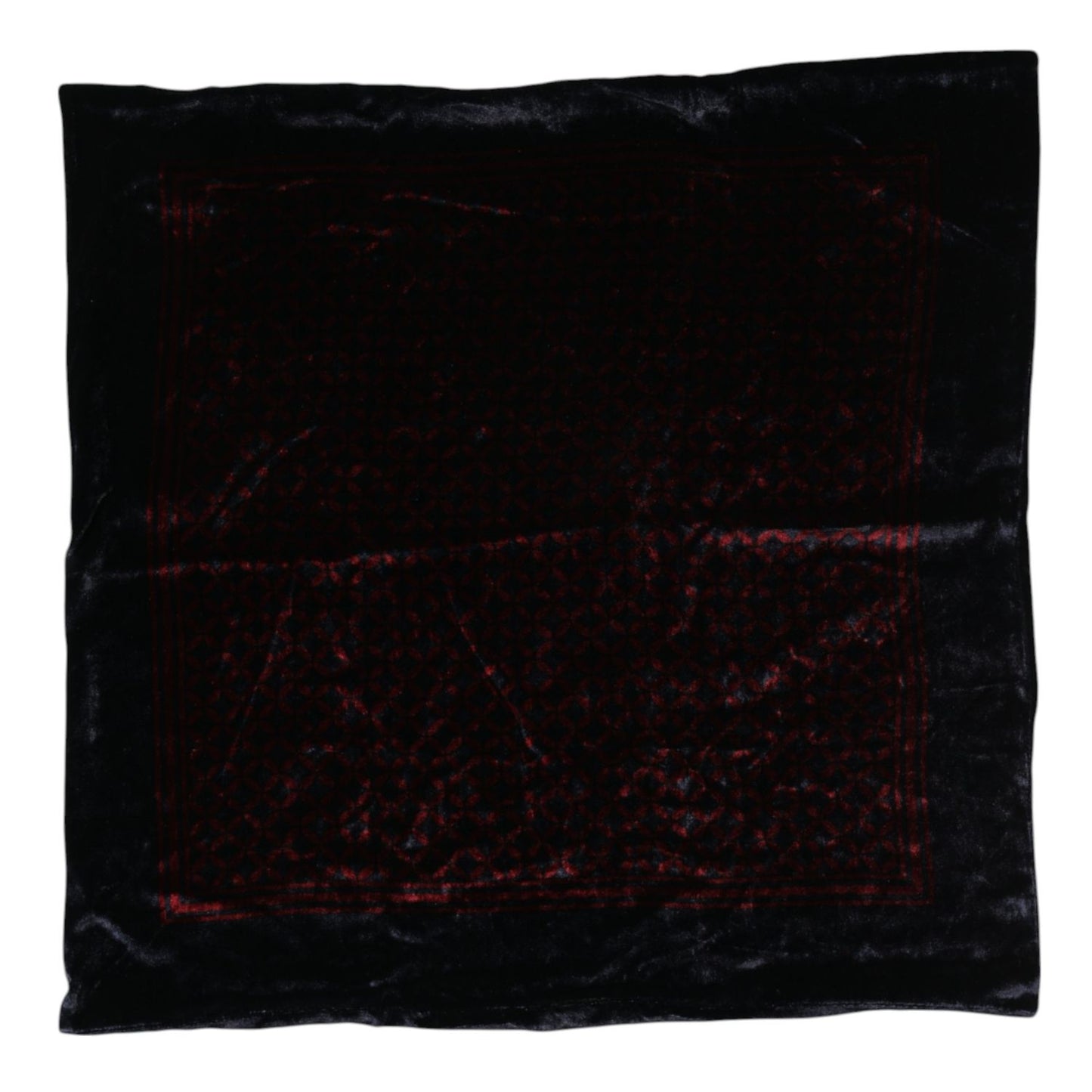 Dolce & Gabbana Black Red Viscose Square Men Foulard Scarf