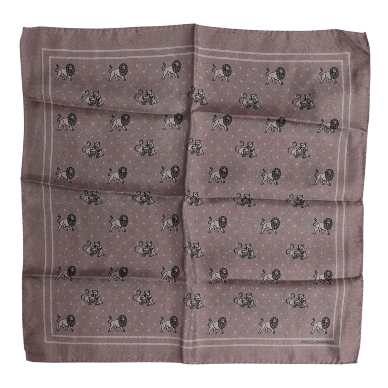 Dolce & Gabbana Brown Animal Print Square Foulard Scarf