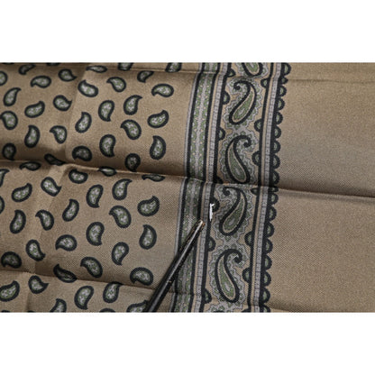 Dolce & Gabbana Brown Printed Neck Warmer Men Foulard Scarf