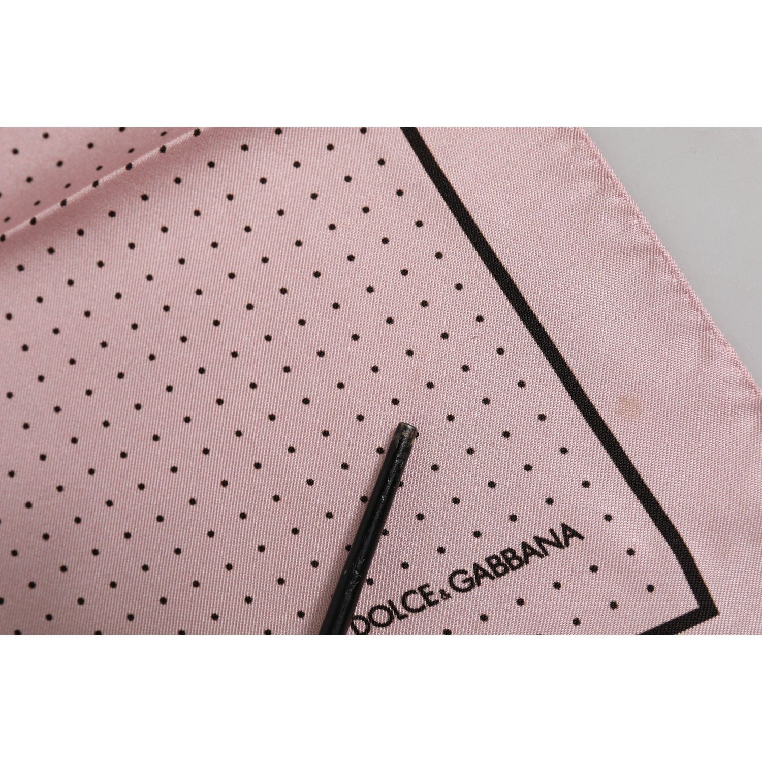 Dolce & Gabbana Beige Dotted Silk Square Men Foulard Scarf