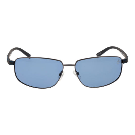 Timberland Gray Men Sunglass with gunmetal full-rim metal frame and polarized grey plastic lenses. UVA & UVB protection.