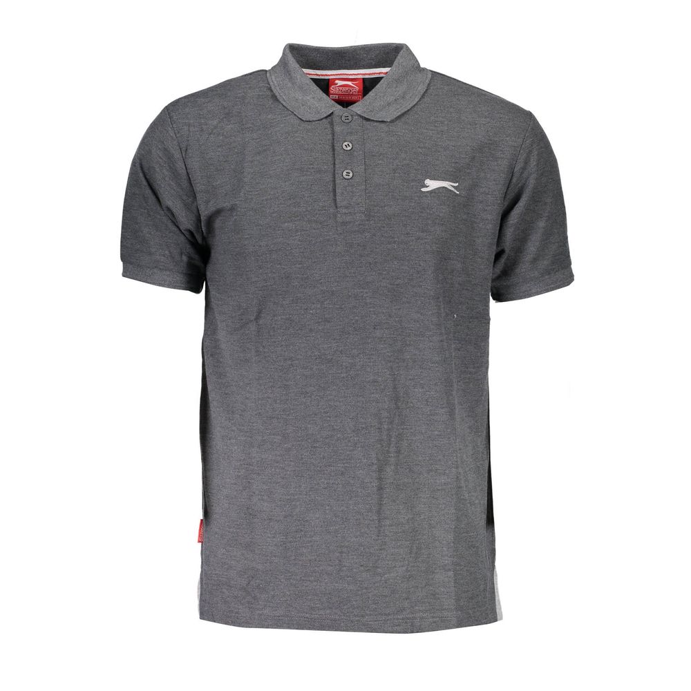 Slazenger Gray Polyester Mens Polo Shirt