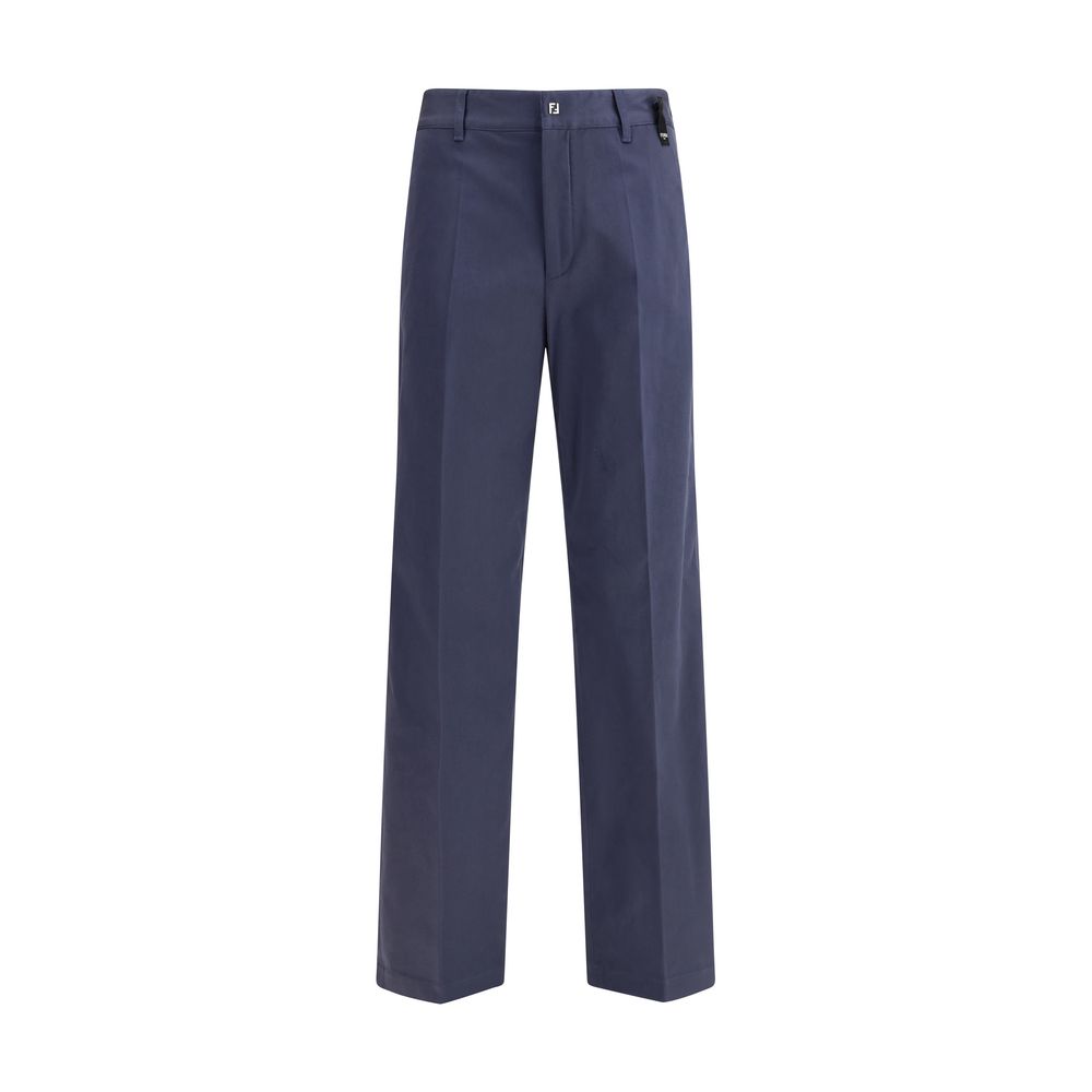 Fendi Blue Cotton Casual Pants