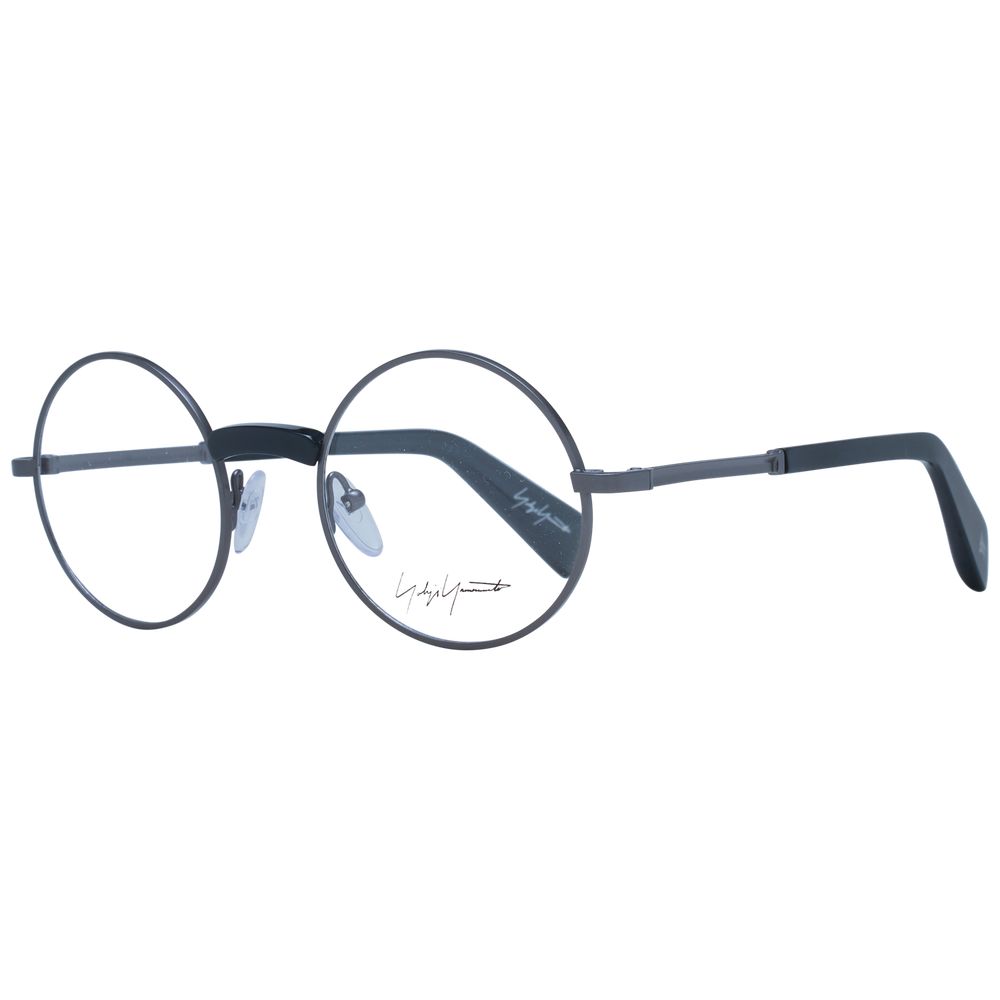 Yohji Yamamoto Gray Unisex Glasses Frame in full-rim monel material with demo lenses, style panto.