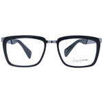 Yohji Yamamoto Black Unisex Glasses Frame, black acetate full-rim square style with demo lenses, 54-18-145.