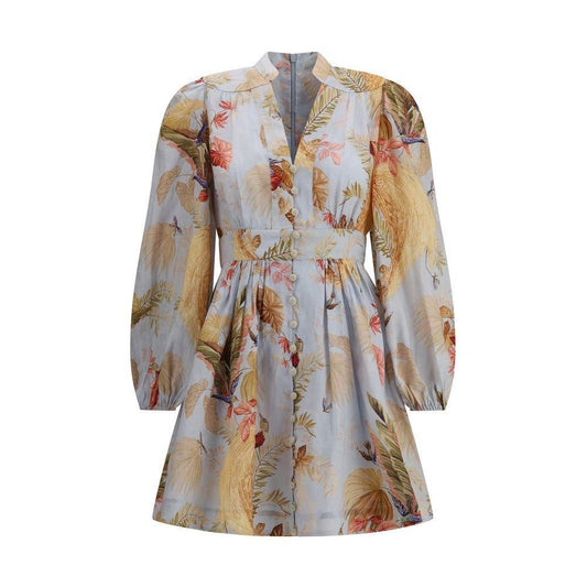 Zimmermann Ascension Plunge Mini Dress ZI-5147DSS253LBPFL-2